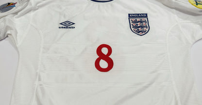 2000/01 England #8 SCHOLES Home Jersey (M)