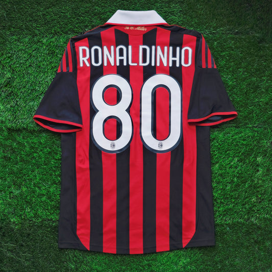 2009/10 AC Milan #80 RONALDINHO Home Jersey (S)