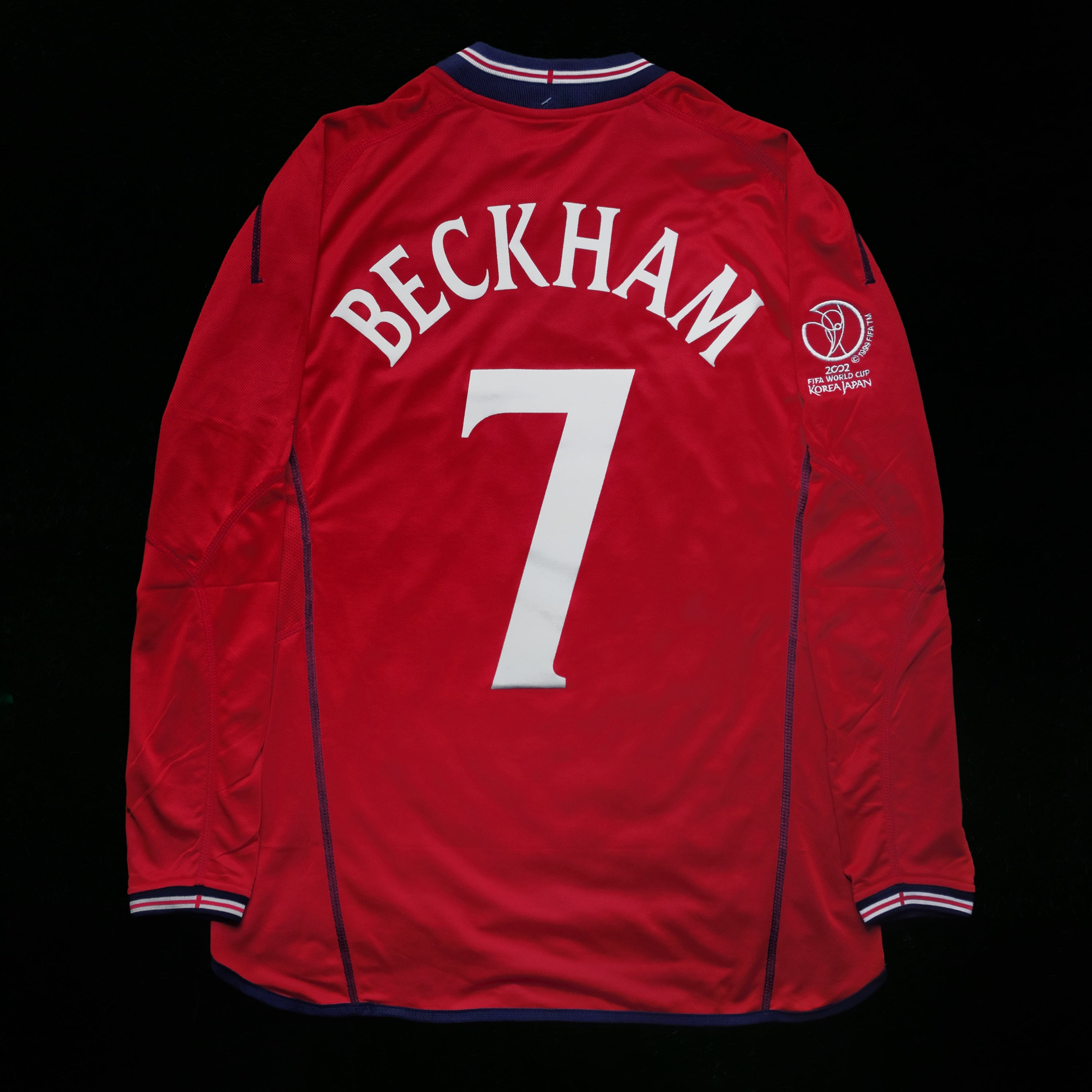 2002/04 England #7 BECKHAM Away Jersey (M) L/S