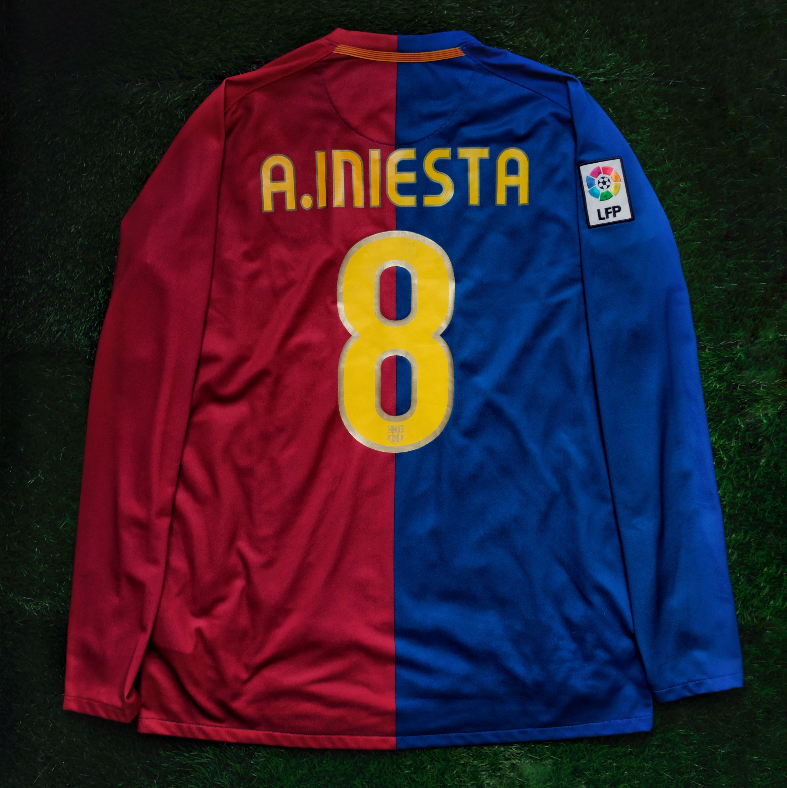 2008/09 Barcelona #8 A. INIESTA Home Jersey (L) L/S