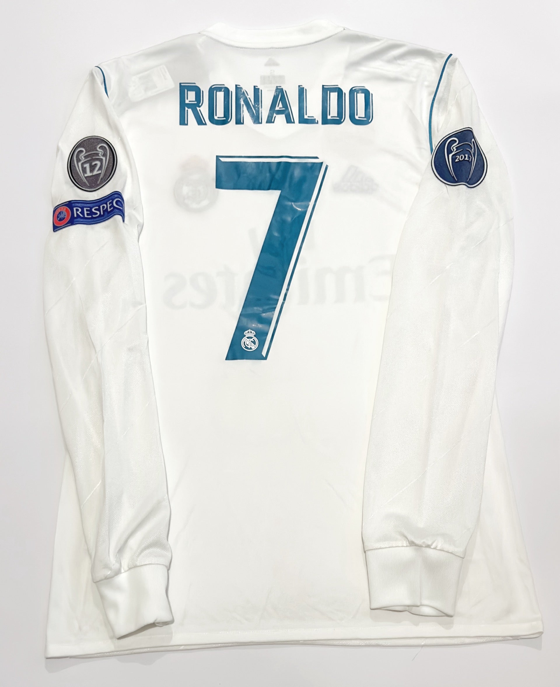 2017/18 Real Madrid #7 RONALDO Home Jersey (S) L/S – Double Kick