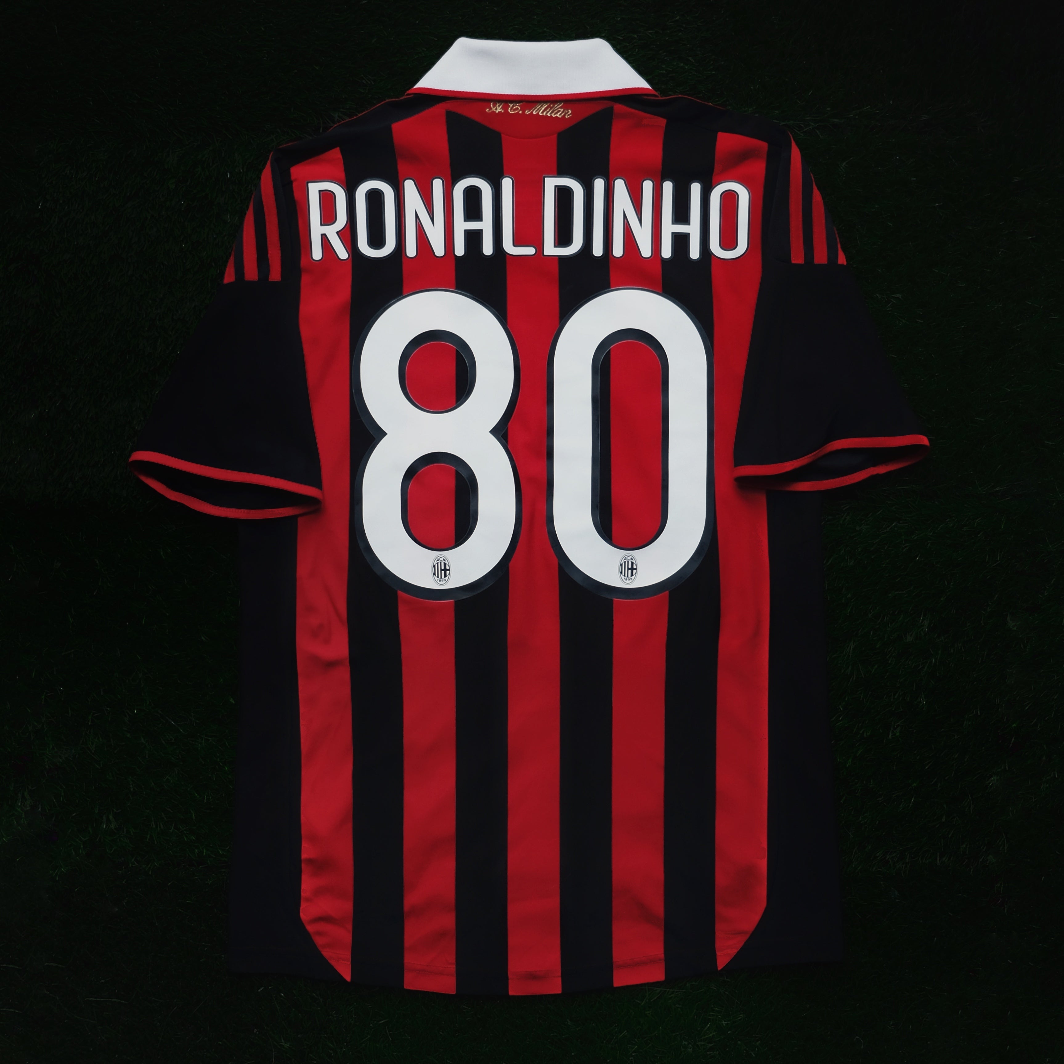 2009/10 AC Milan #80 RONALDINHO Home Jersey (S) – Double Kick