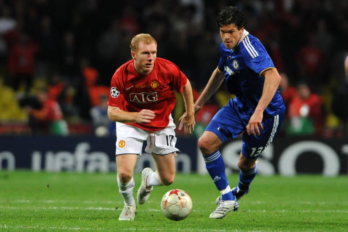 2007/08 Man Utd #18 SCHOLES Home Jersey (L)