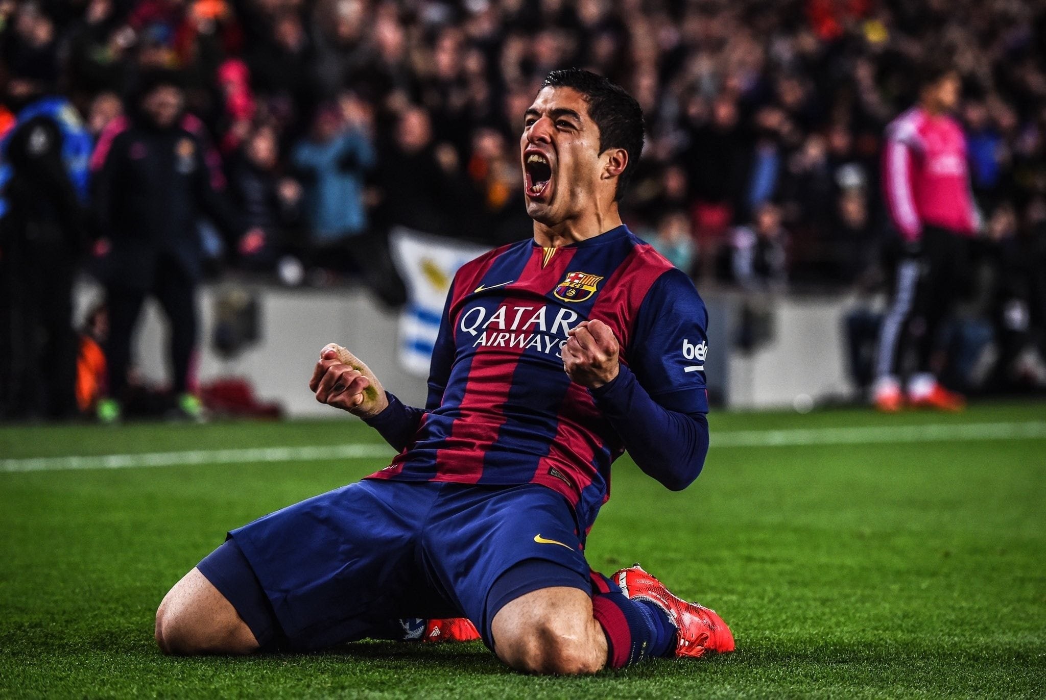 2014/15 Barcelona #9 SUAREZ Home Jersey (S) – Double Kick Football