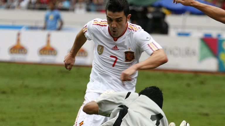 2011 Spain #7 DAVID VILLA Away Jersey (XL)