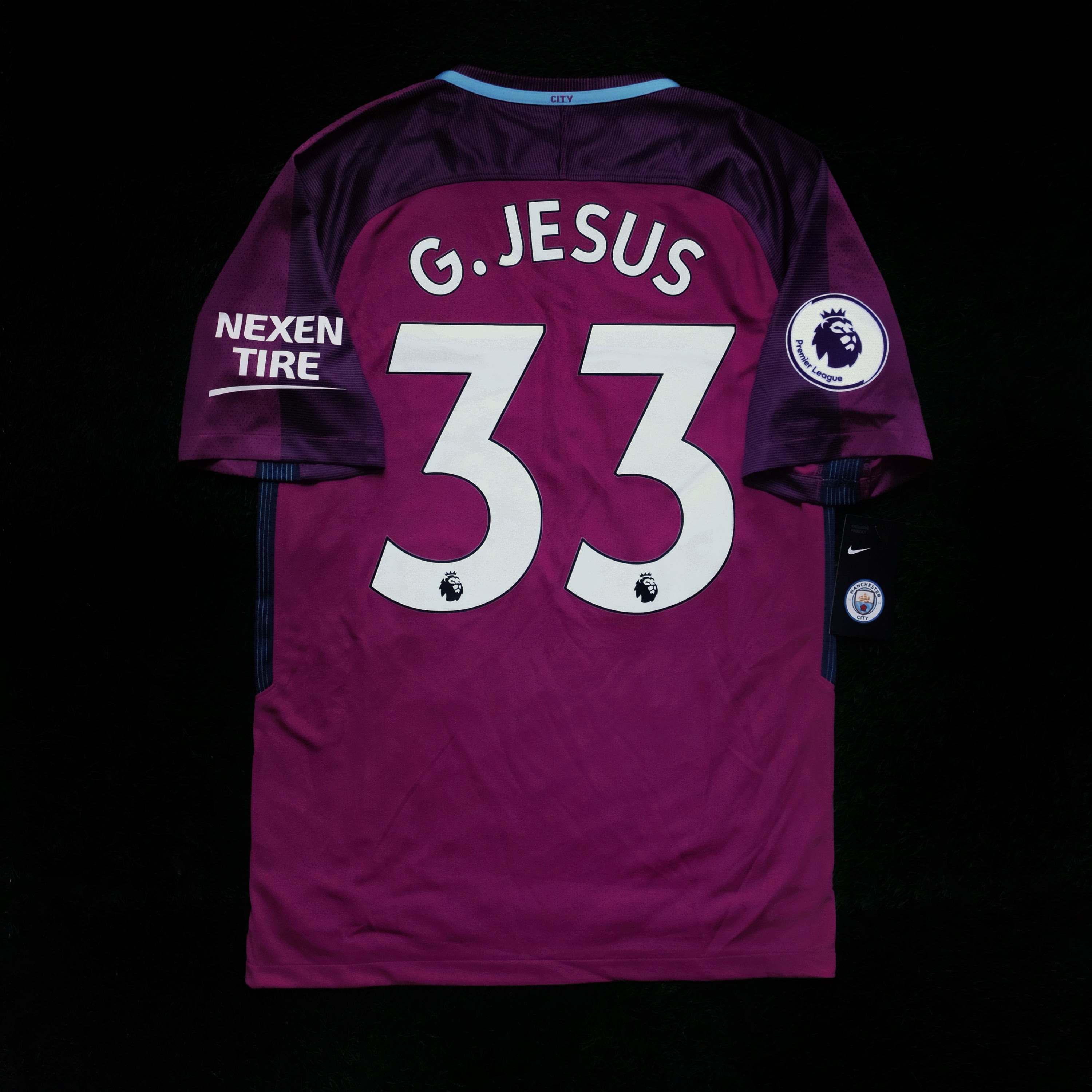 2017/18 Man City #33 G. JESUS Away Jersey (S)