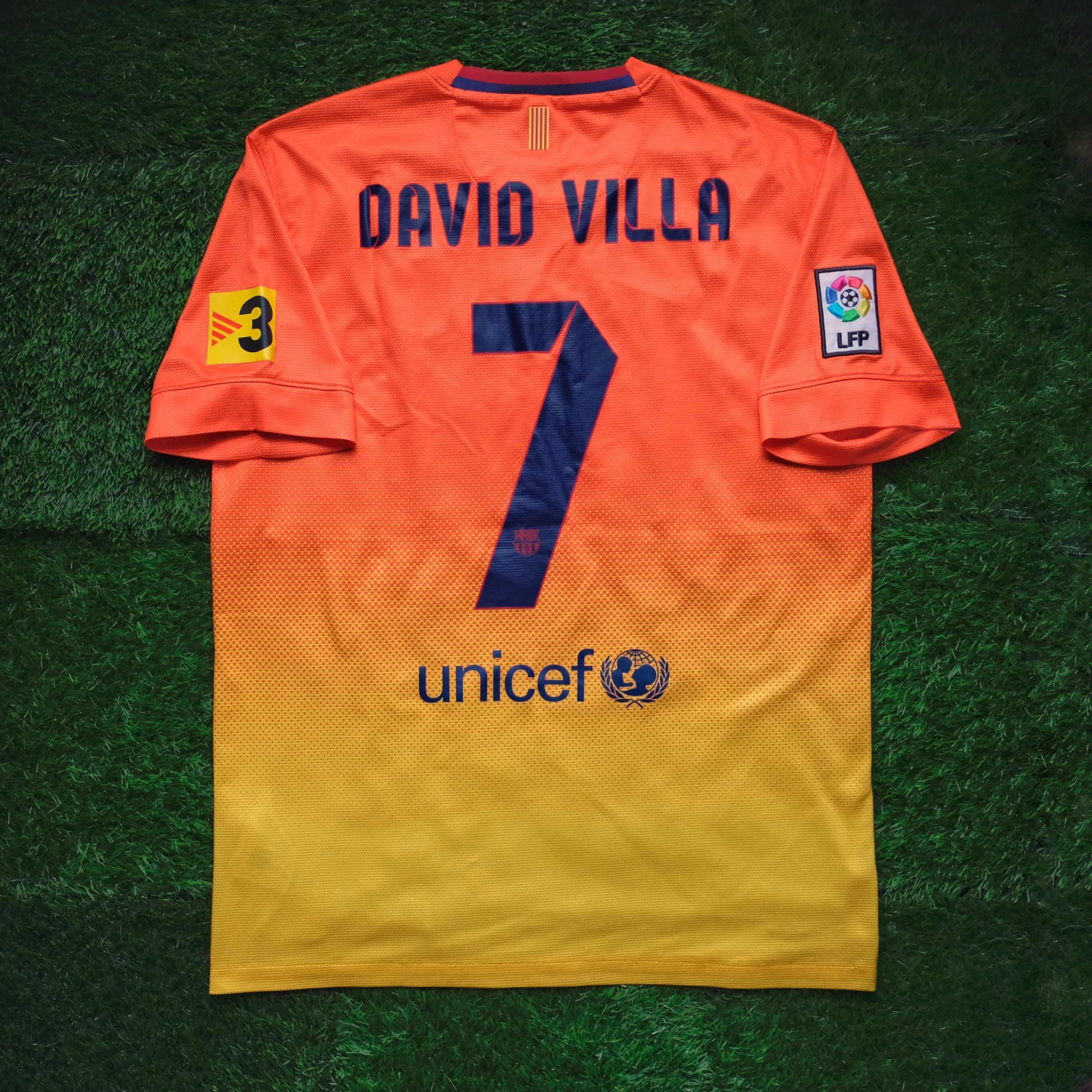 2012/13 Barcelona #7 DAVID VILLA Away Jersey (M)