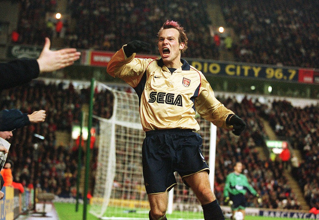 2001/02 Arsenal #8 LJUNGBERG Away Jersey (XL)