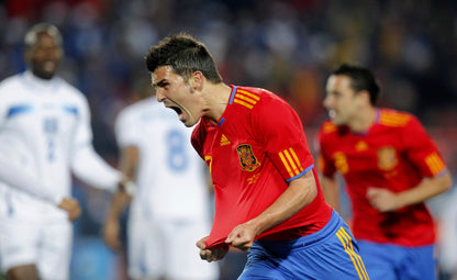 2010 Spain #7 DAVID VILLA Home Jersey (L)