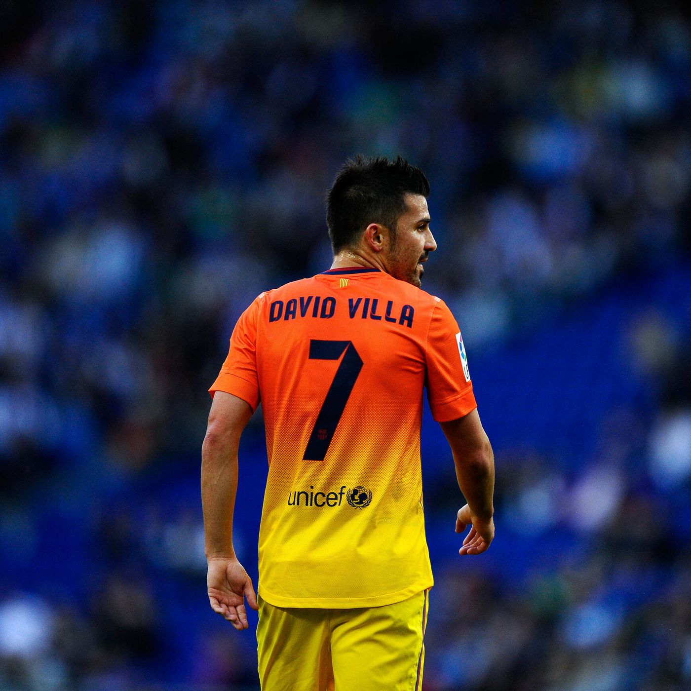 2012/13 Barcelona #7 DAVID VILLA Away Jersey (M)