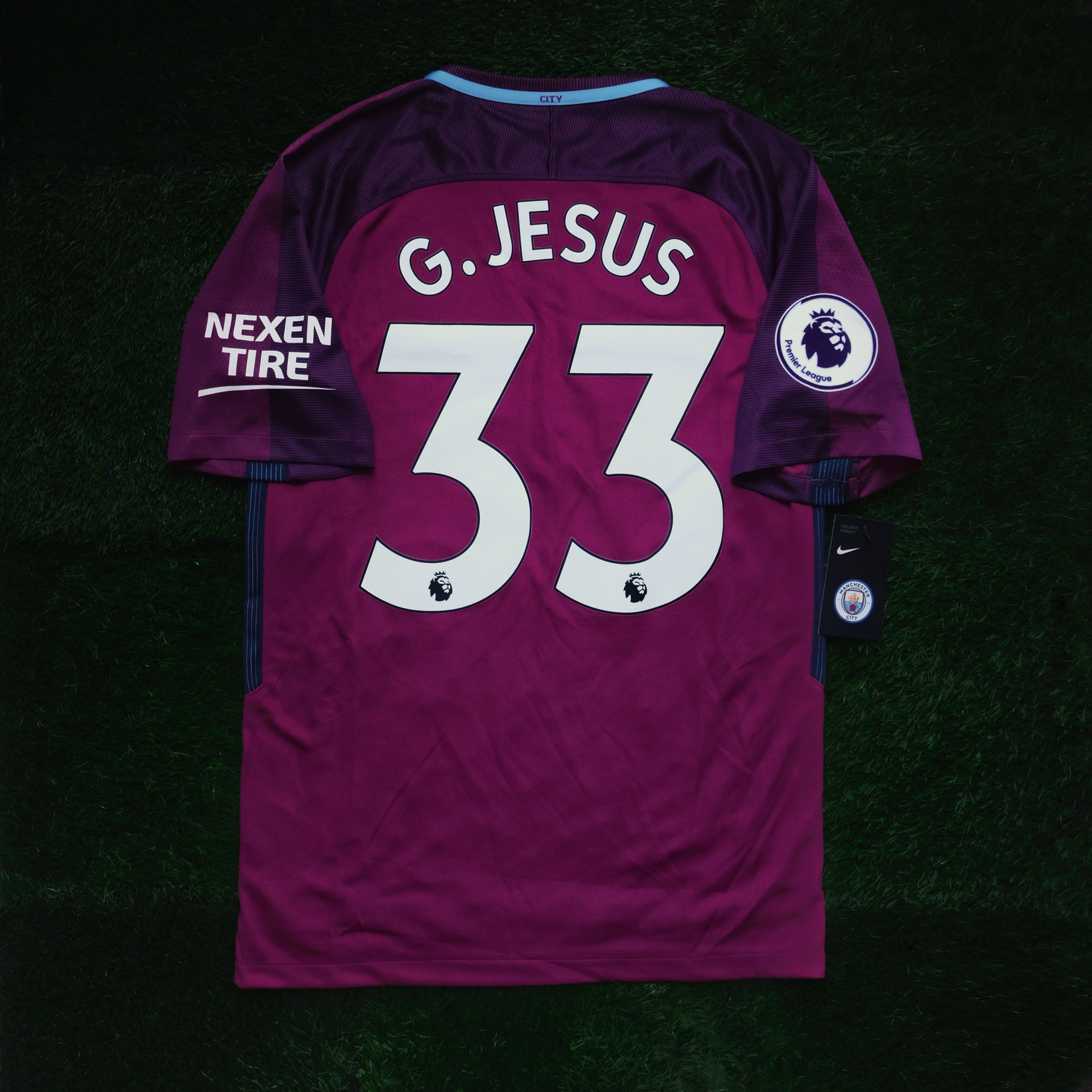 2017/18 Man City #33 G. JESUS Away Jersey (S)