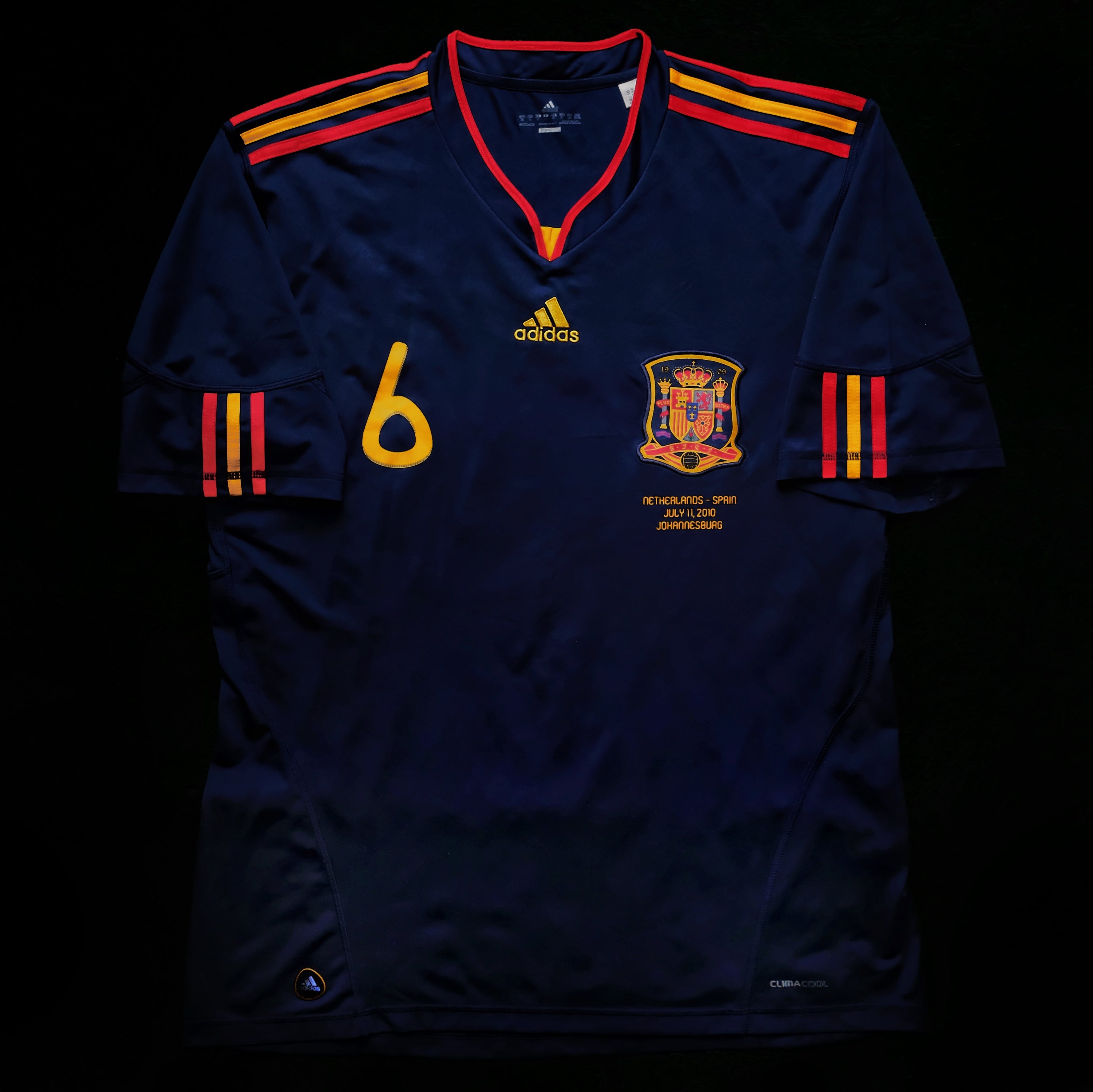 2010 Spain #6 A.INIESTA Away Jersey (XL)
