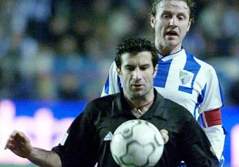 2001/02 Real Madrid #10 FIGO Centenary Away Jersey (M)