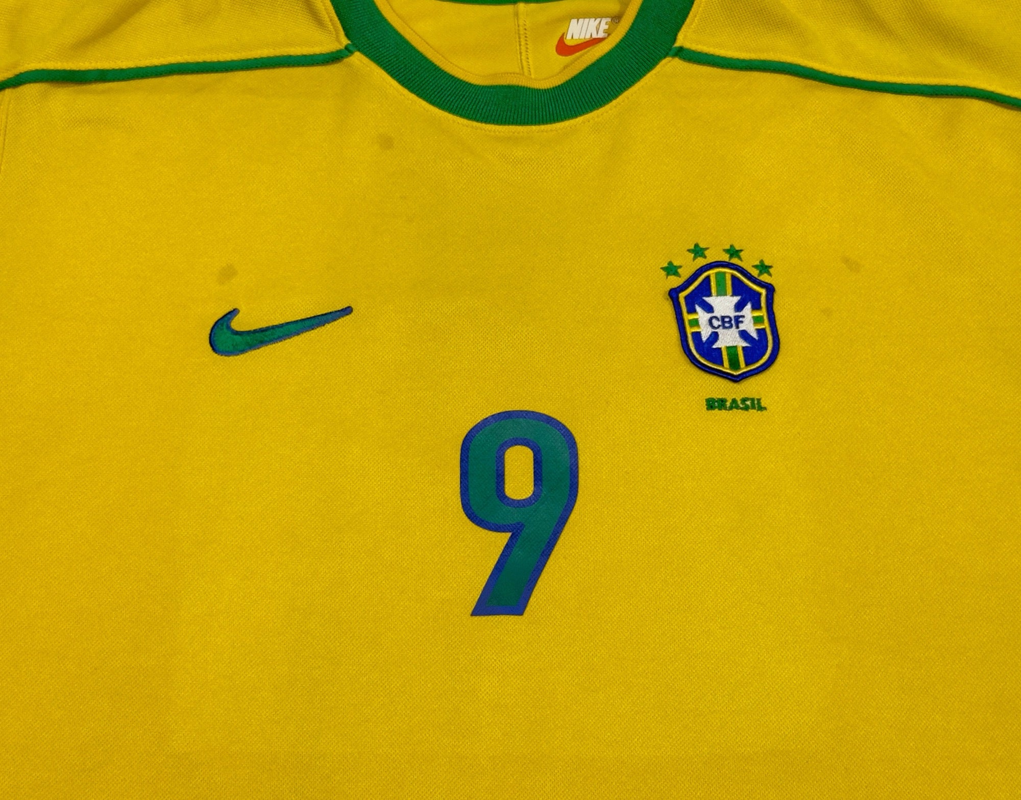 1998/00 Brazil #9 RONALDO Home Jersey (L)