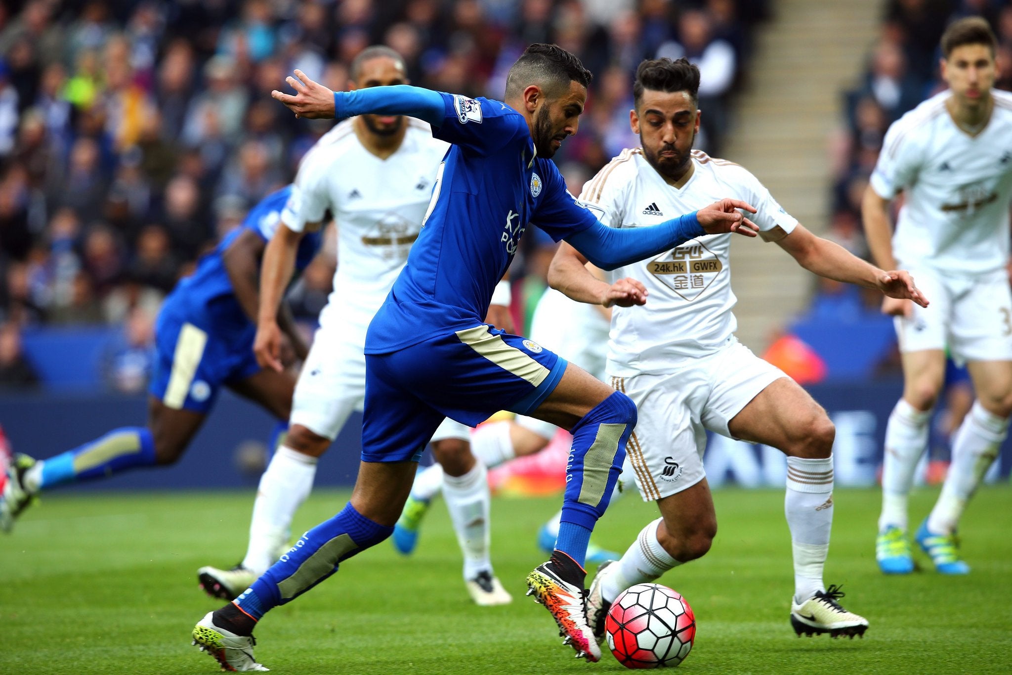 2015/16 Leicester City #26 MAHREZ Home Jersey (M)