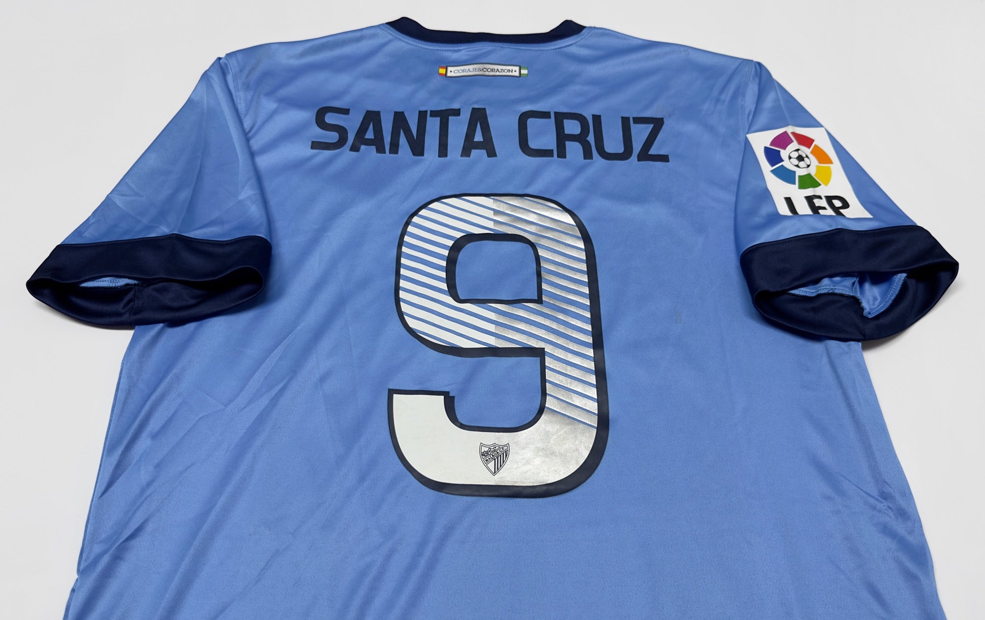 2013/14 Malaga #9 SANTA CRUZ Home Jersey (M)