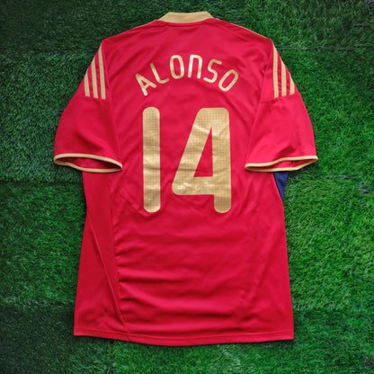 2009 Spain #14 ALONSO Home Jersey (M)