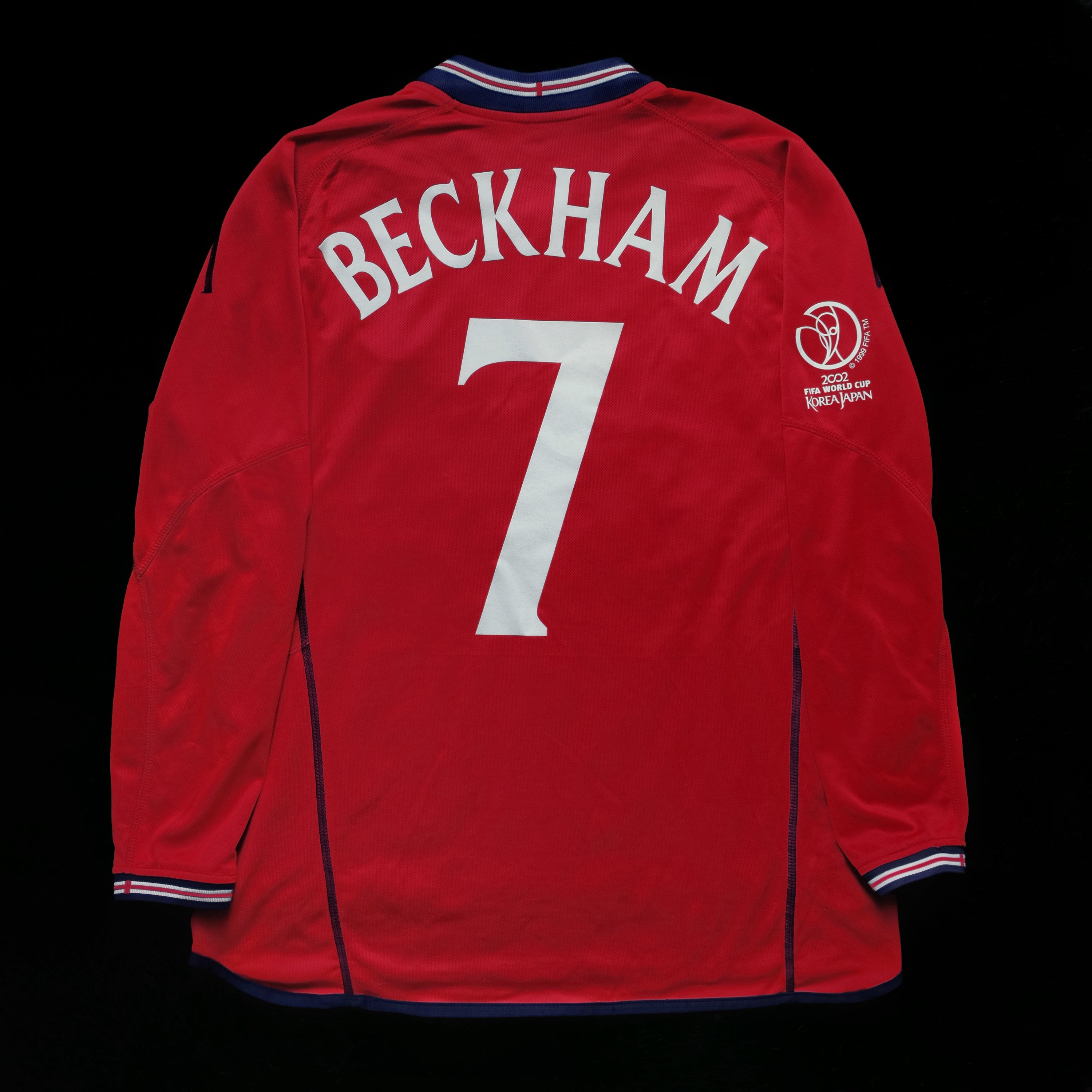 2002/04 England #7 BECKHAM Away Jersey (M) L/S