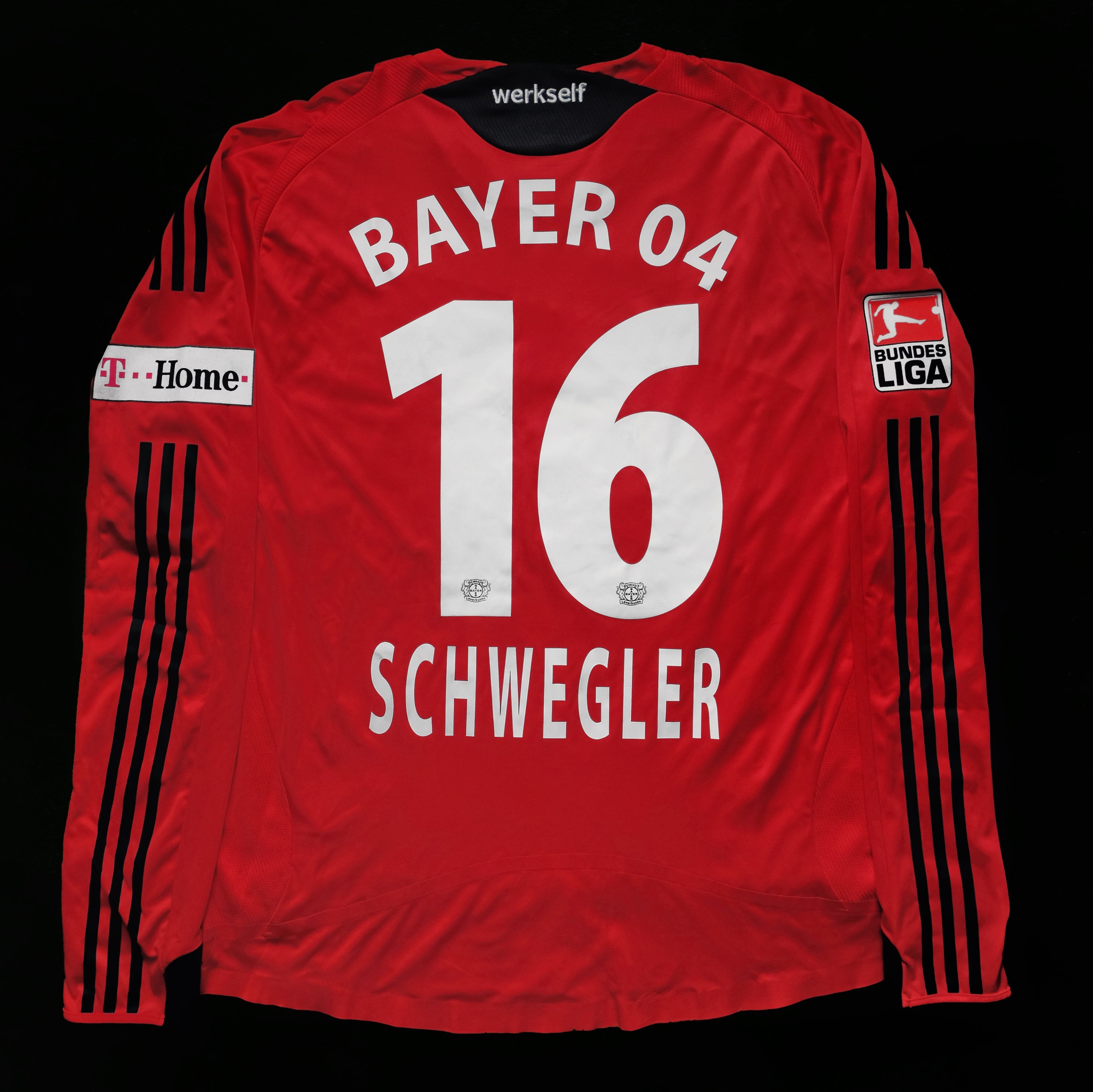 2008/10 Bayer Leverkusen #16 SCHWEGLER Home Jersey (XL) L/S