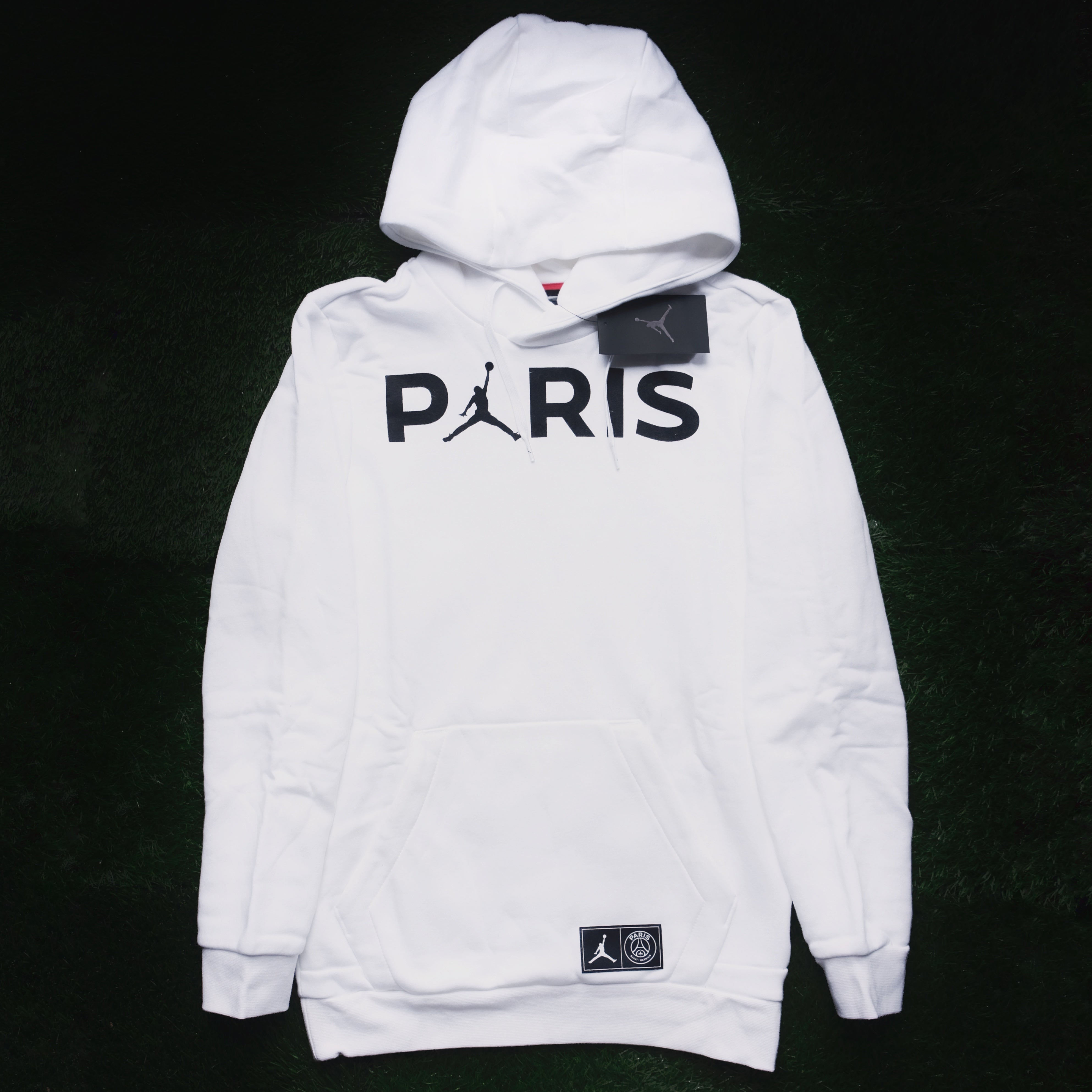 white jordan psg hoodie