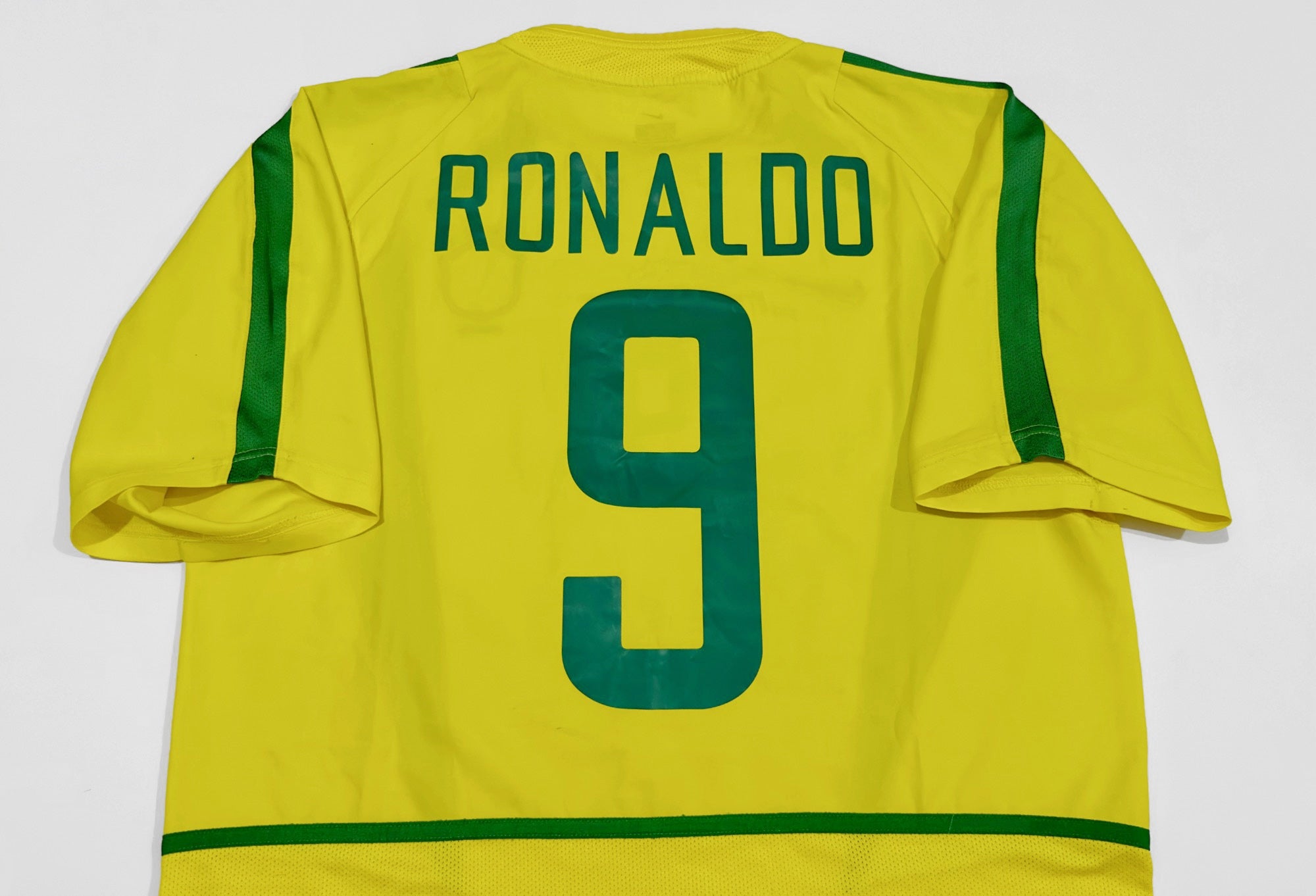 2002 Brazil #9 RONALDO Home Jersey (M)