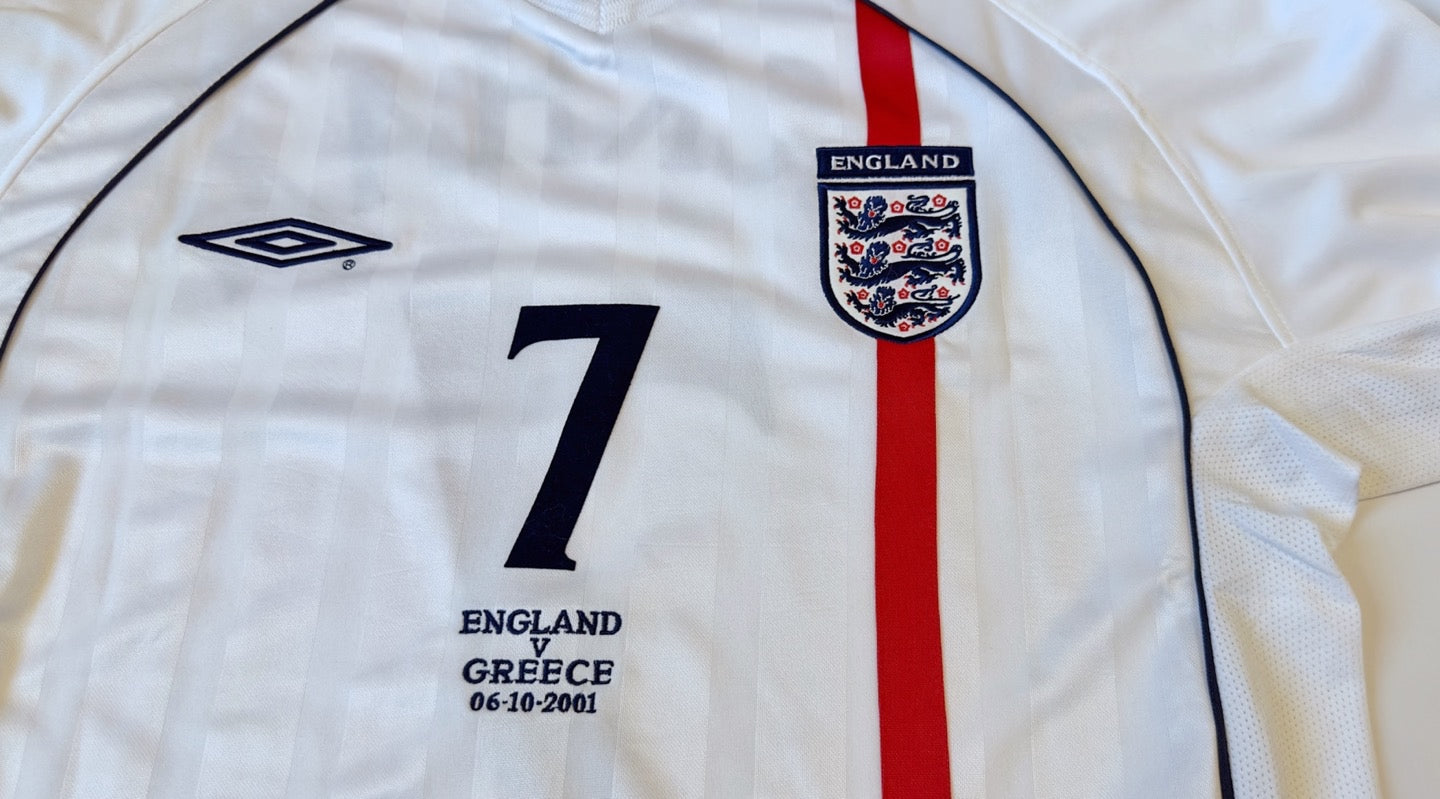 2001/03 England #7 BECKHAM Home Jersey (M) L/S