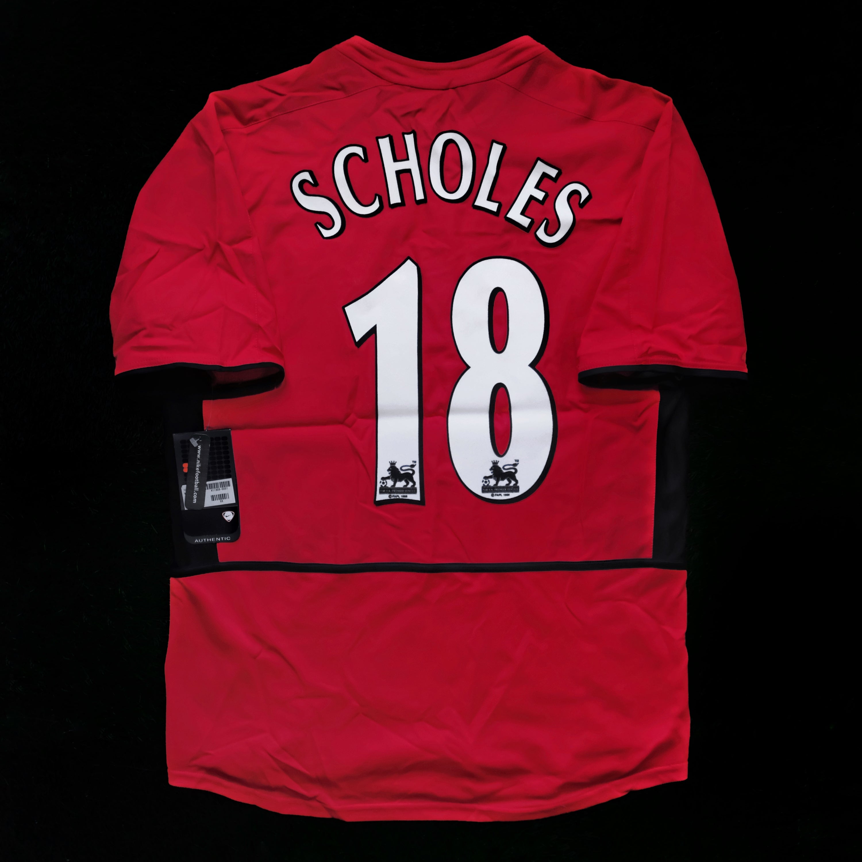 2002/04 Man Utd #18 SCHOLES Home Jersey (M)