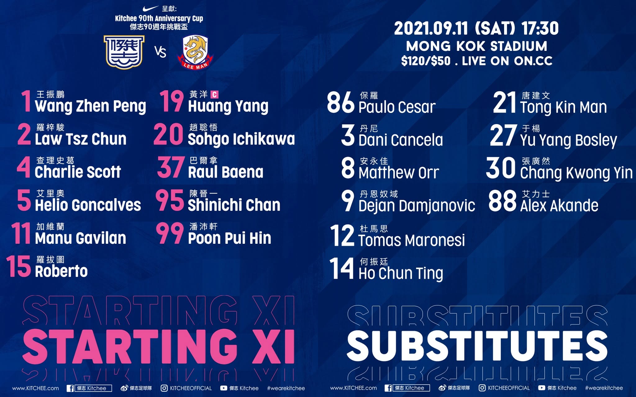 2021/22 Kitchee #99 P H POON Special Home (L)