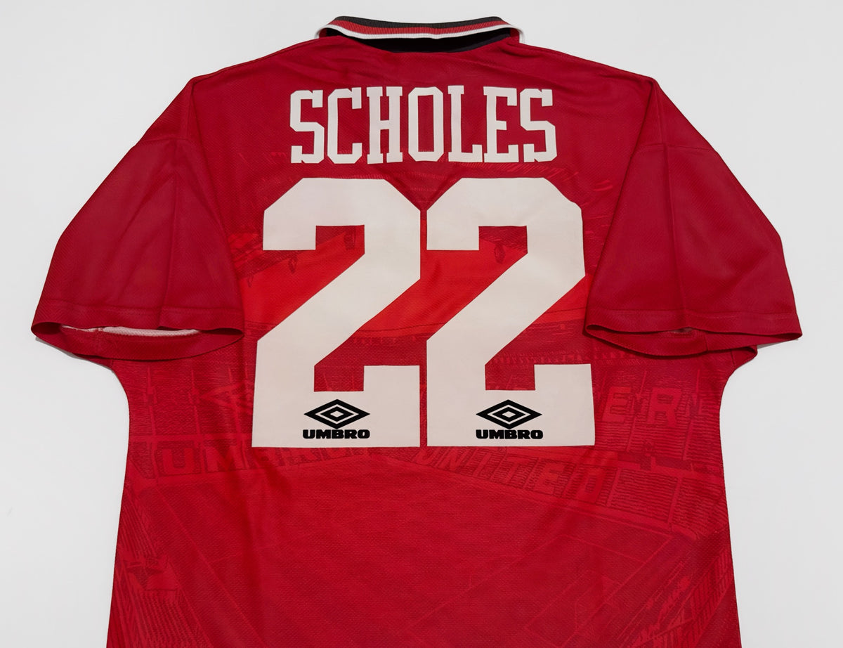 1994/96 Man Utd Home #22 SCHOLES Jersey (M)