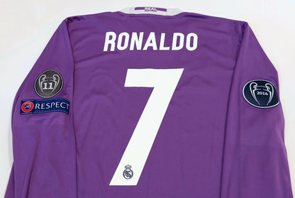 2016/17 Real Madrid #7 RONALDO Away Jersey (M) L/S