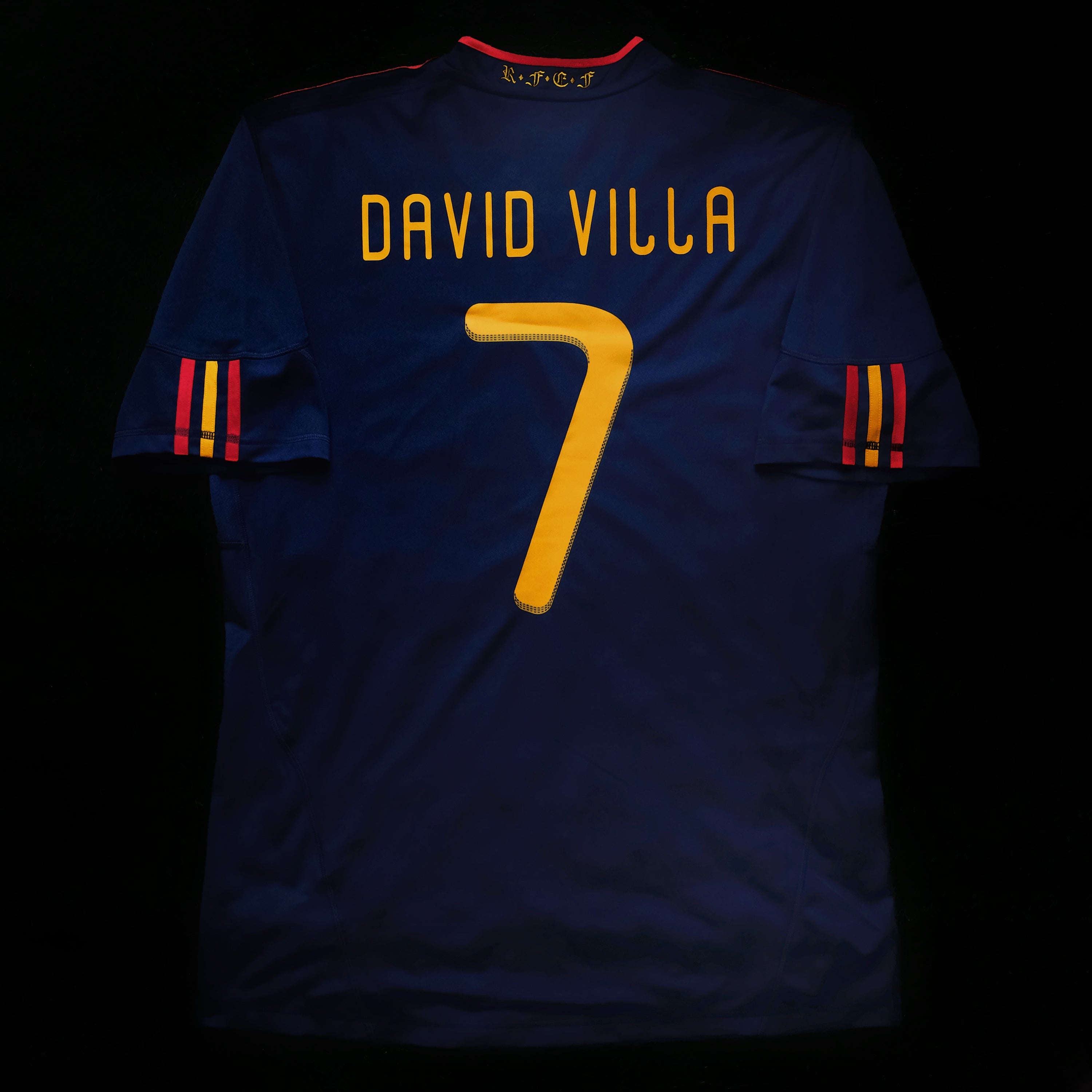 2010 Spain #7 DAVID VILLA Away Jersey (L)