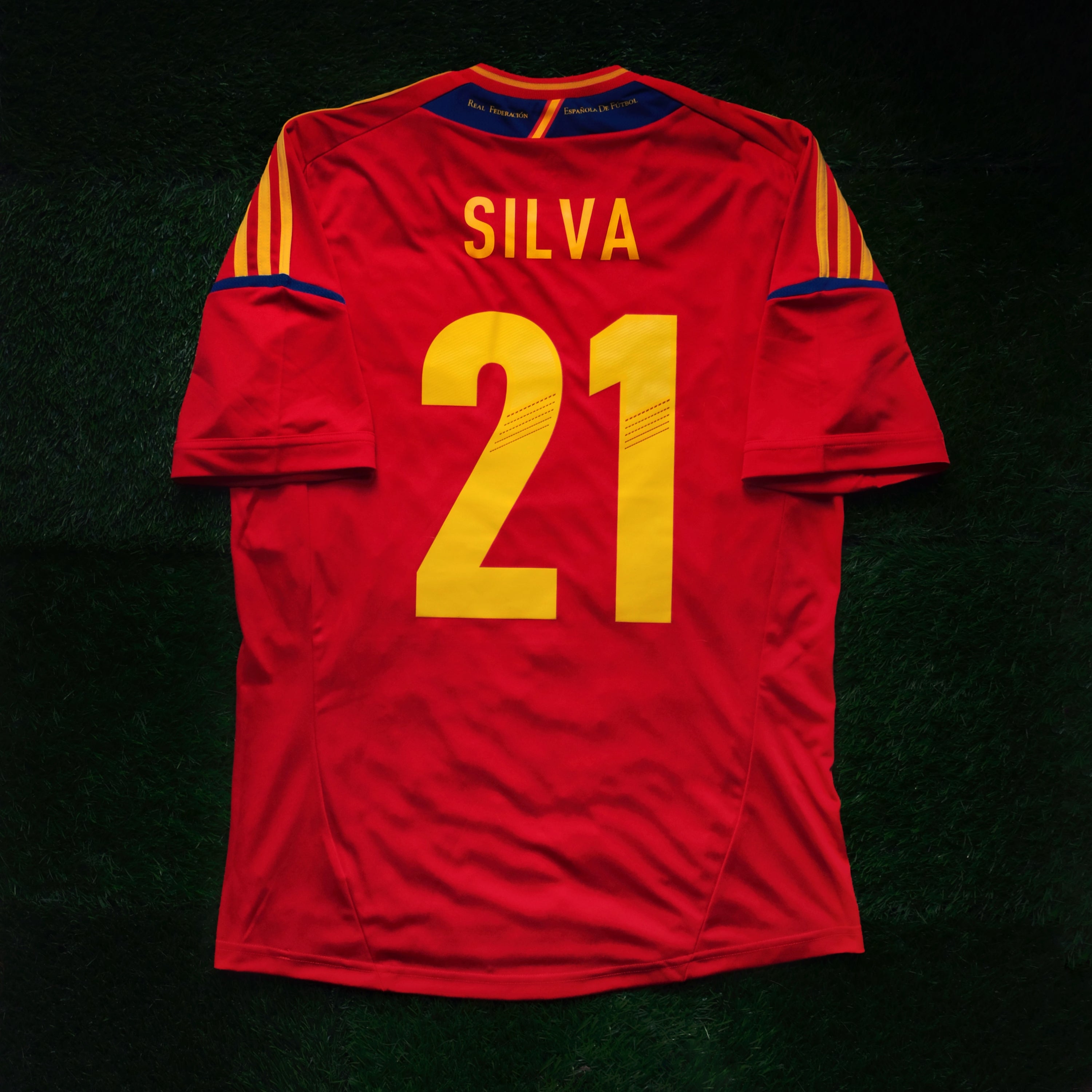 2012 Spain #21 SILVA Home Jersey (M)