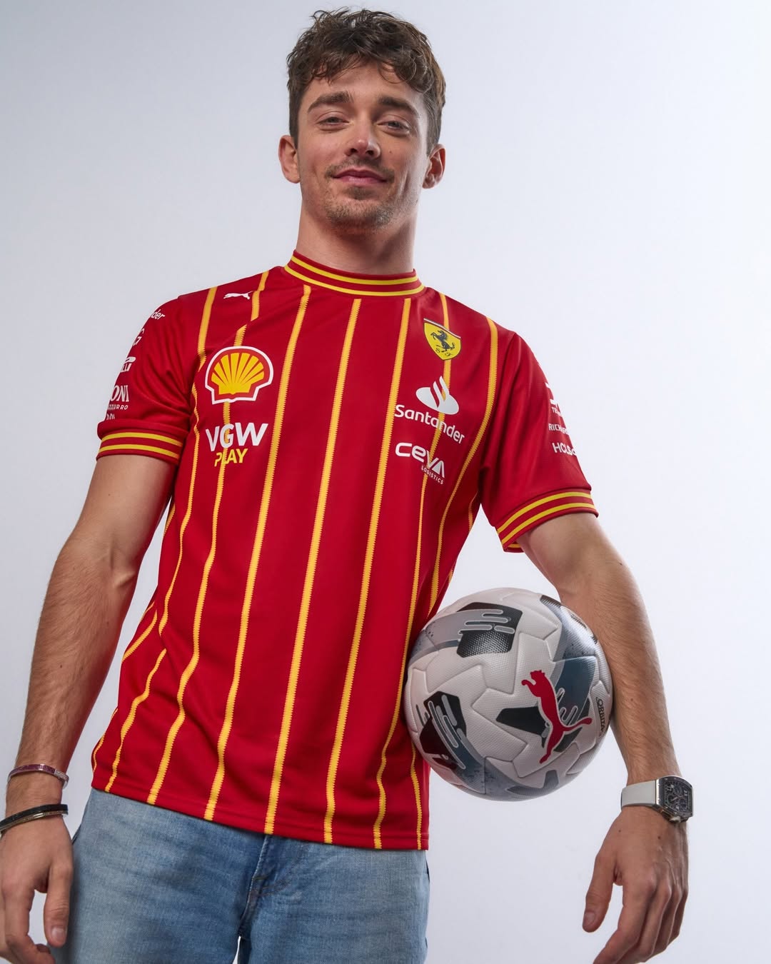 PUMA x Scuderia Ferrari #16 LECLERC Soccer Jersey (L)