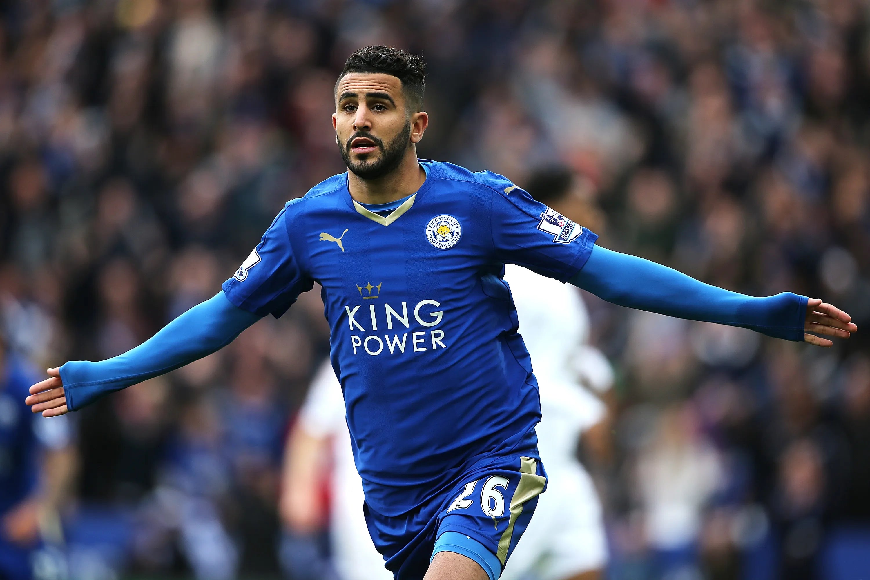 2015/16 Leicester City #26 MAHREZ Home Jersey (M)