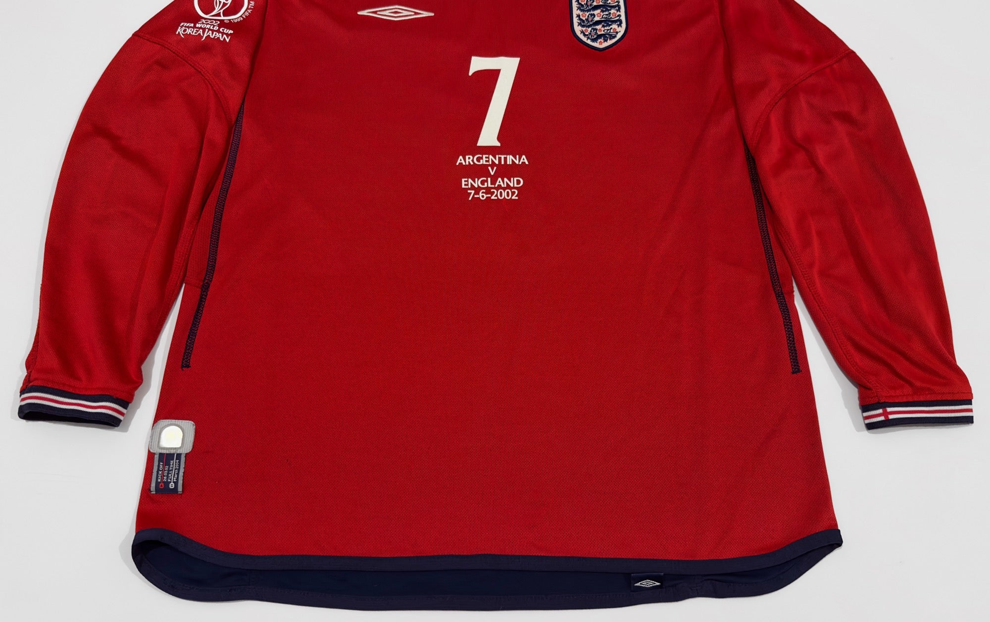 2002/04 England #7 BECKHAM Away Jersey (M) L/S