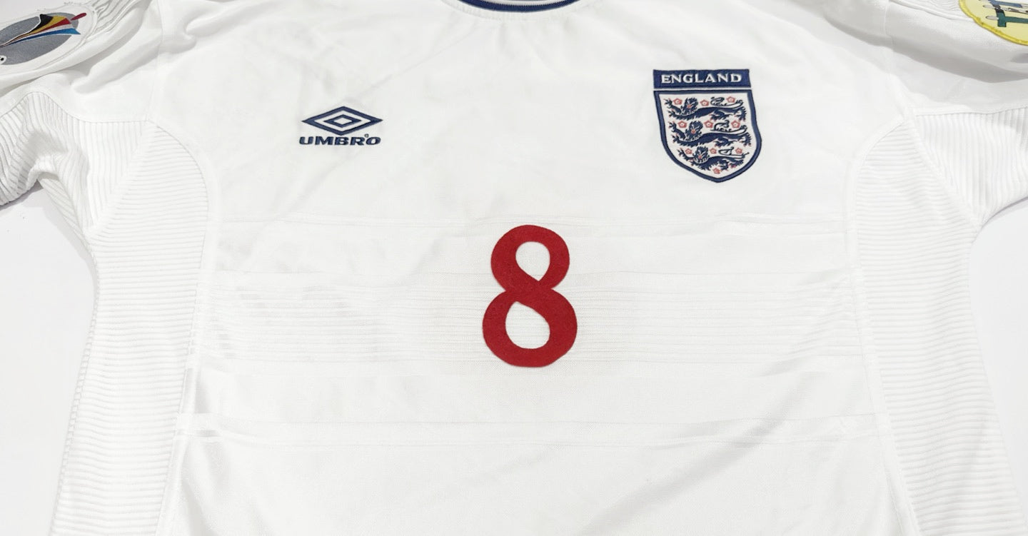 2000/01 England #8 SCHOLES Home Jersey (M)