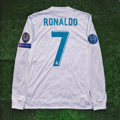 2017/18 Real Madrid #7 RONALDO Home Jersey (S) L/S