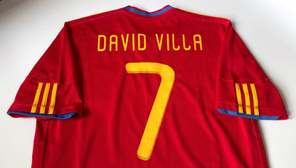 2010 Spain #7 DAVID VILLA Home Jersey (L)