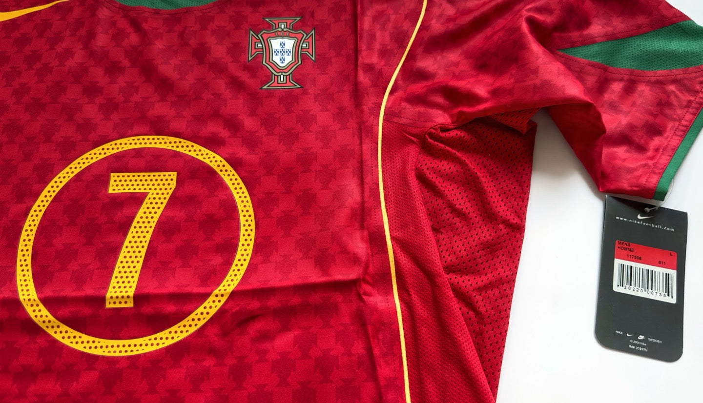 2004 Portugal #7 FIGO Home Jersey Nike Total 90 Boxset (L