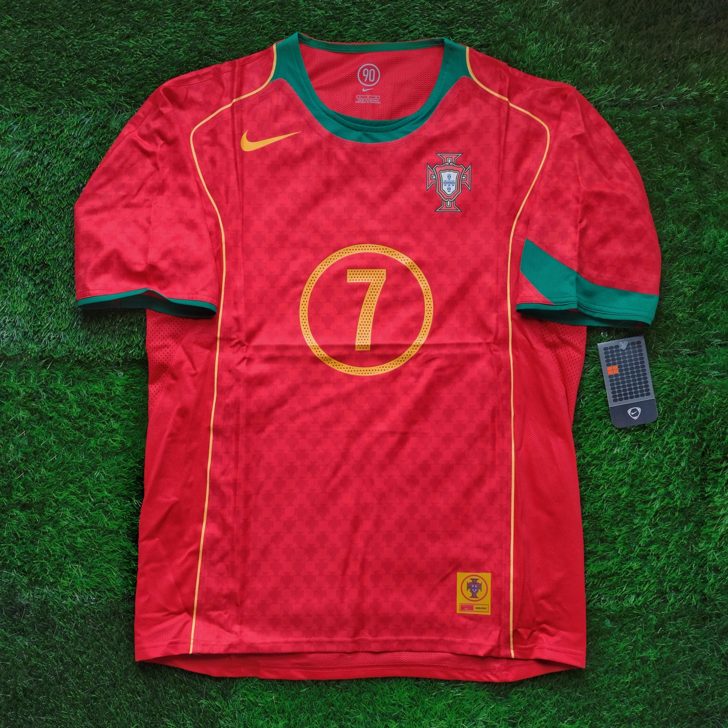 2004 Portugal #7 FIGO Home Jersey Nike Total 90 Boxset (L)