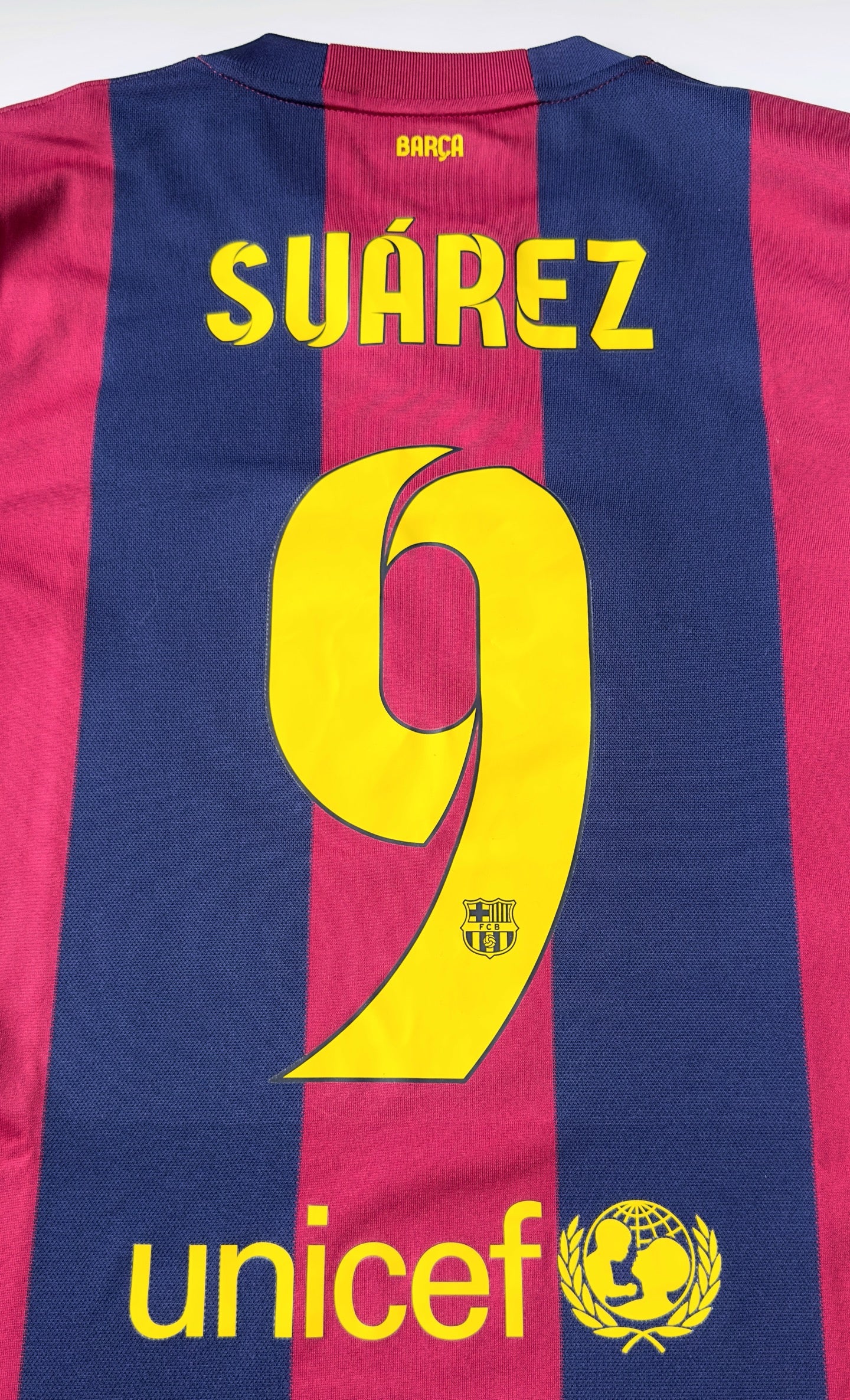 2014/15 Barcelona #9 SUAREZ Home Jersey (S) – Double Kick Football
