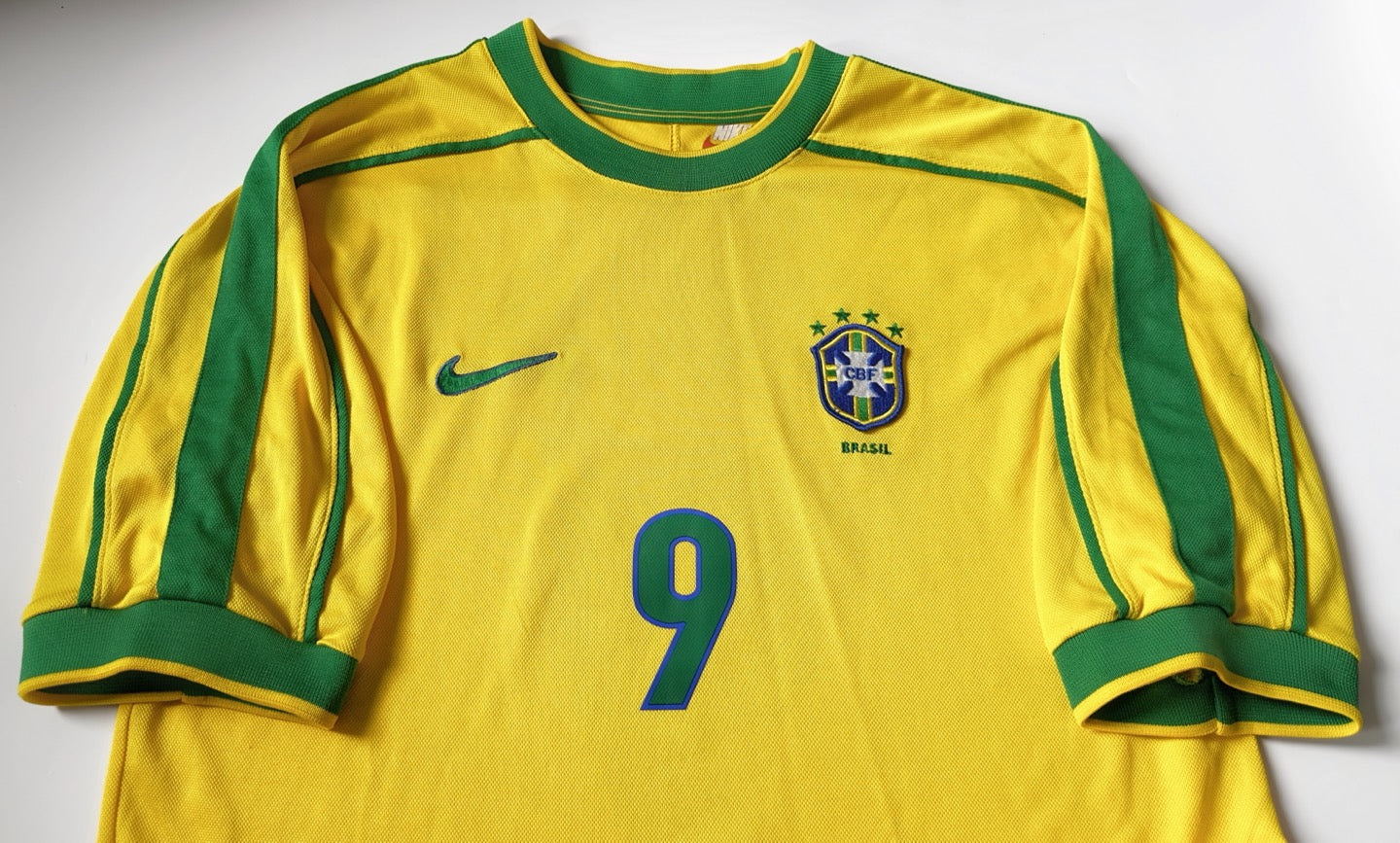 1998/99 Brazil #9 RONALDO Home Jersey (M)