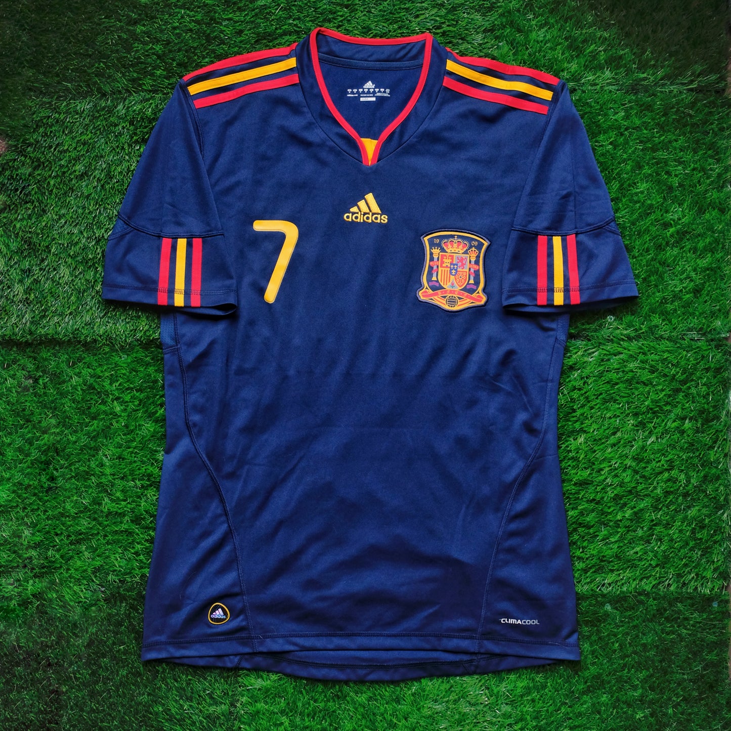 2010 Spain #7 DAVID VILLA Away Jersey (M)