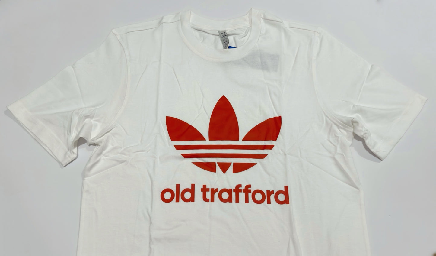 adidas Man Utd Old Trafford Trefoil T-Shirt White (S)