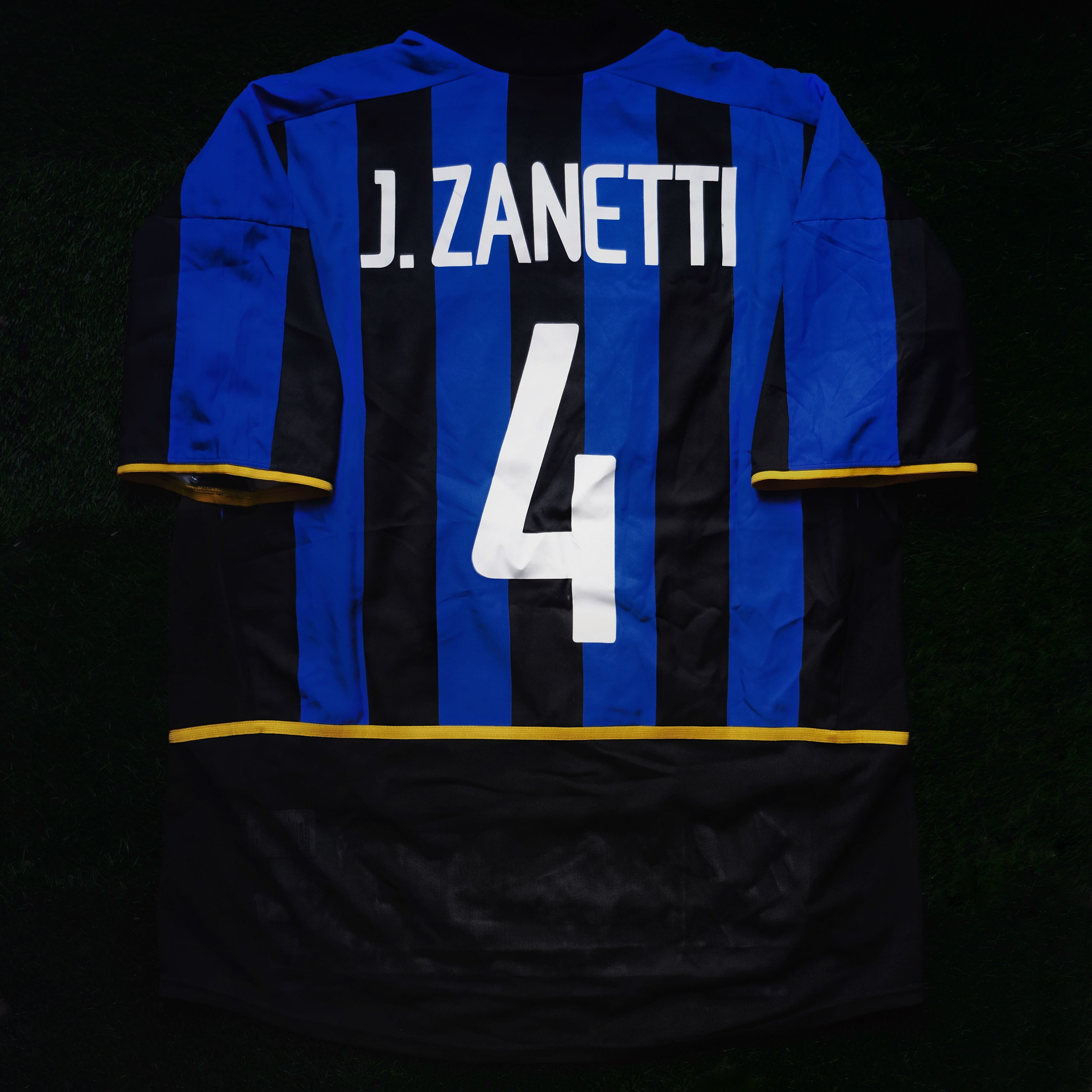 2002/03 Inter Milan #4 J.ZANETTI Home Jersey (XL) – Double Kick