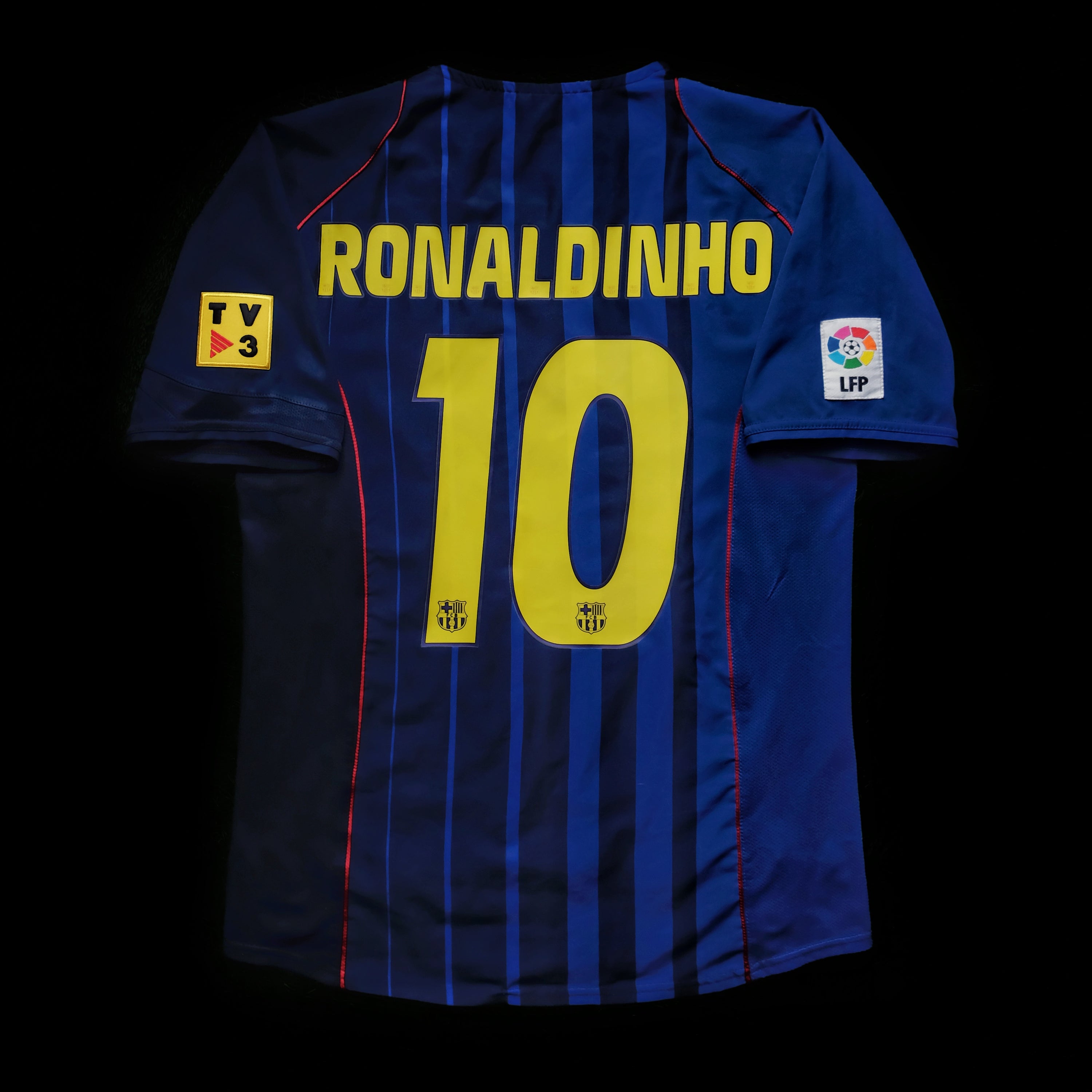 2004/05 Barcelona #10 RONALDINHO Away Jersey (M)