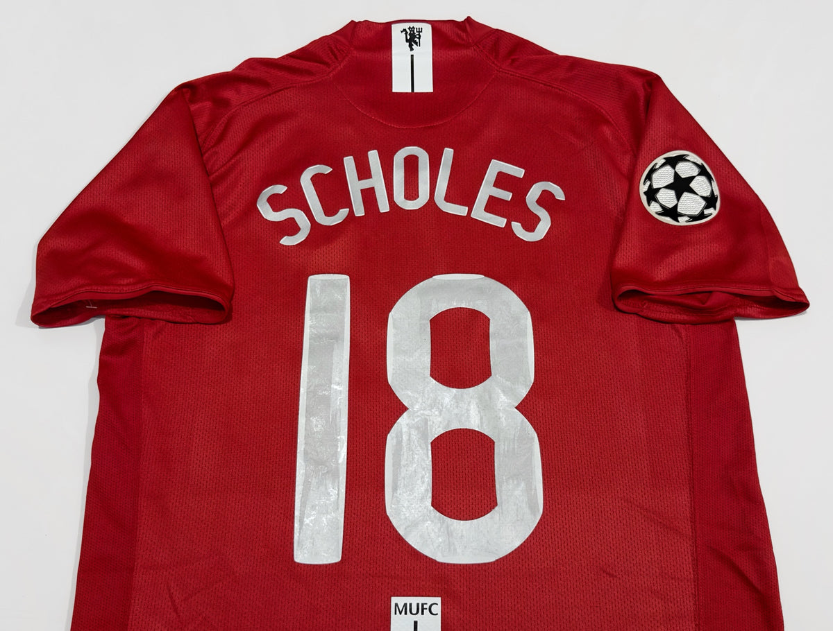 2007/08 Man Utd #18 SCHOLES Home Jersey (L)
