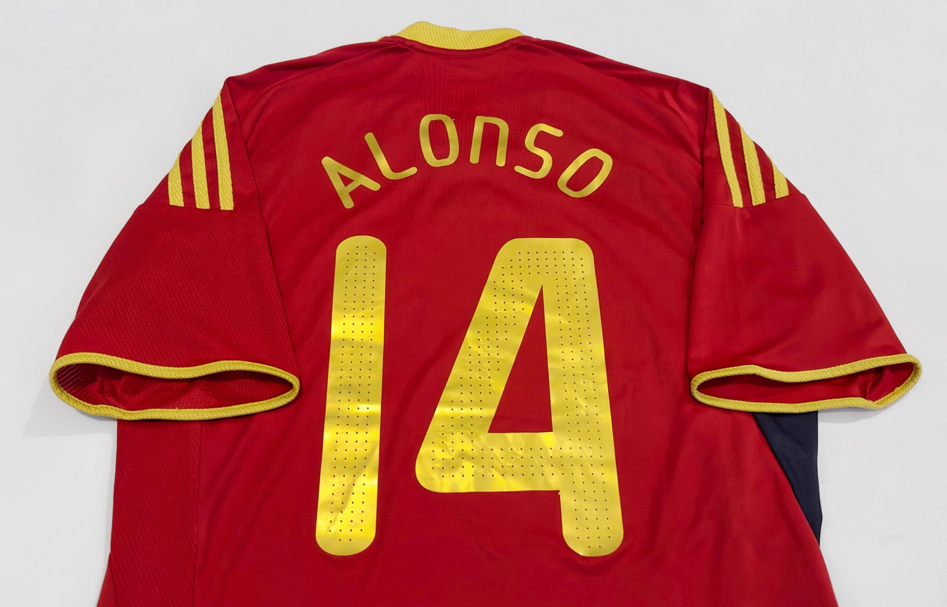 2009 Spain #14 ALONSO Home Jersey (M)