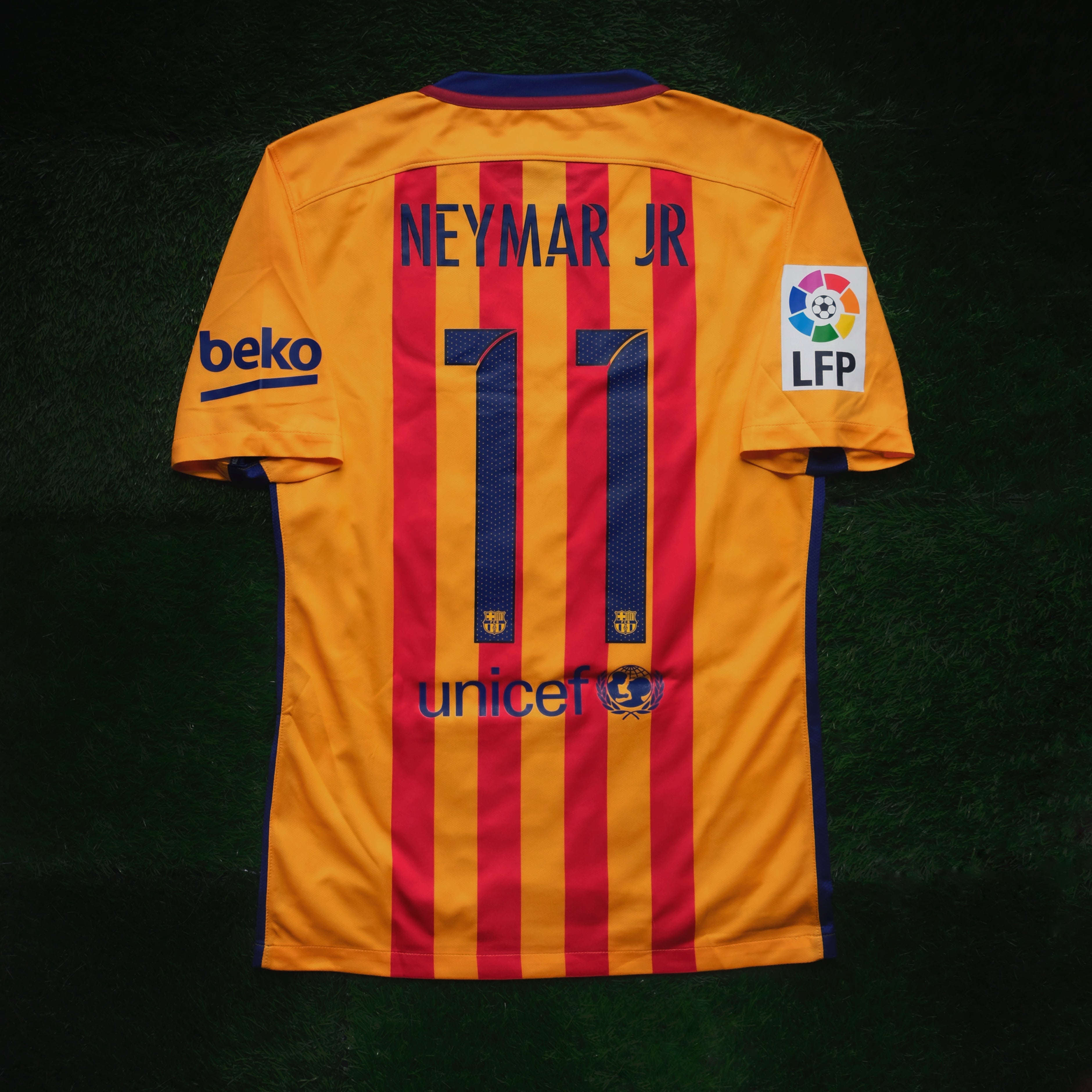 2015/16 Barcelona #11 NEYMAR JR Away Jersey (S) – Double Kick