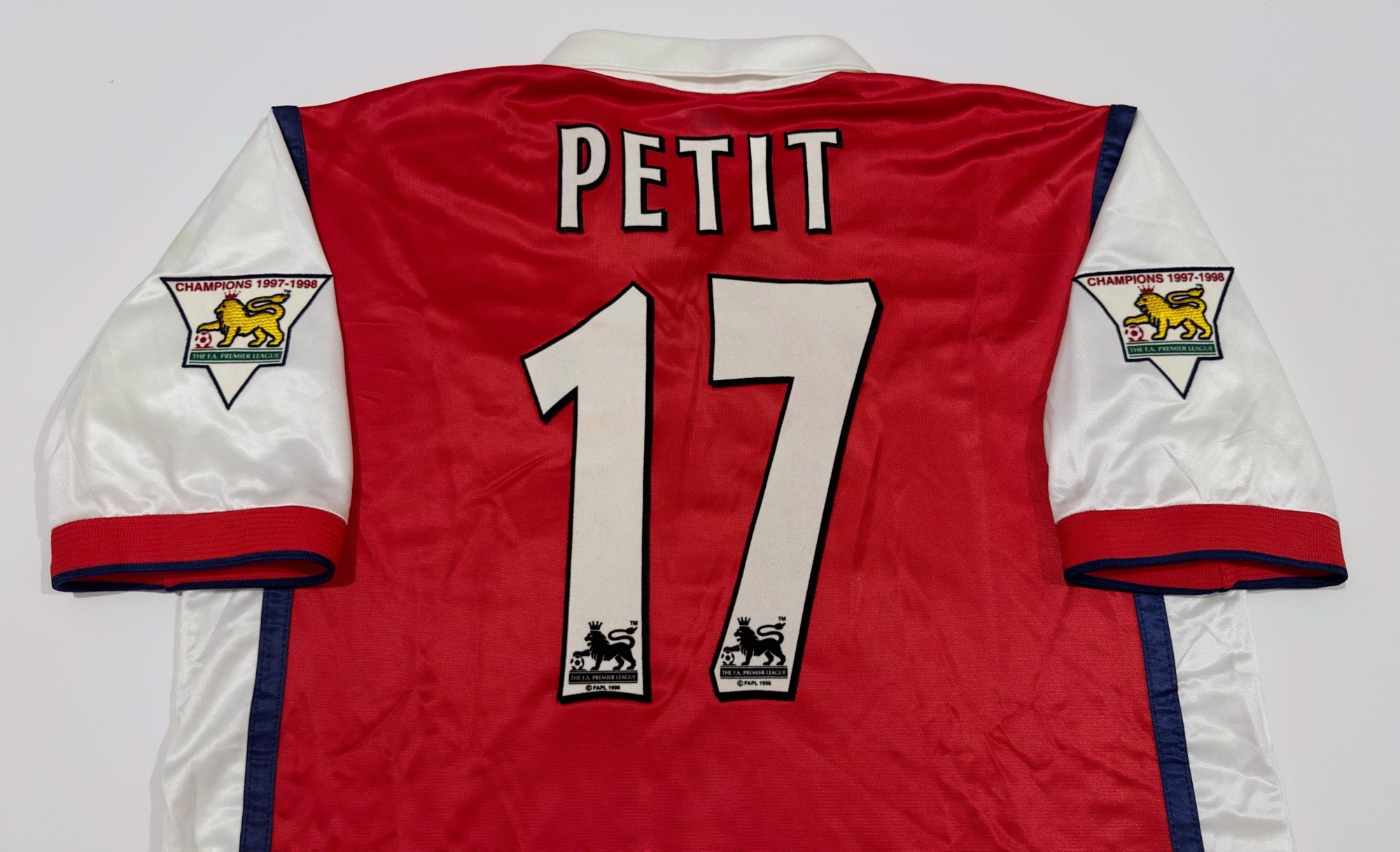 1998/99 Arsenal #17 PETIT Home Jersey (M)